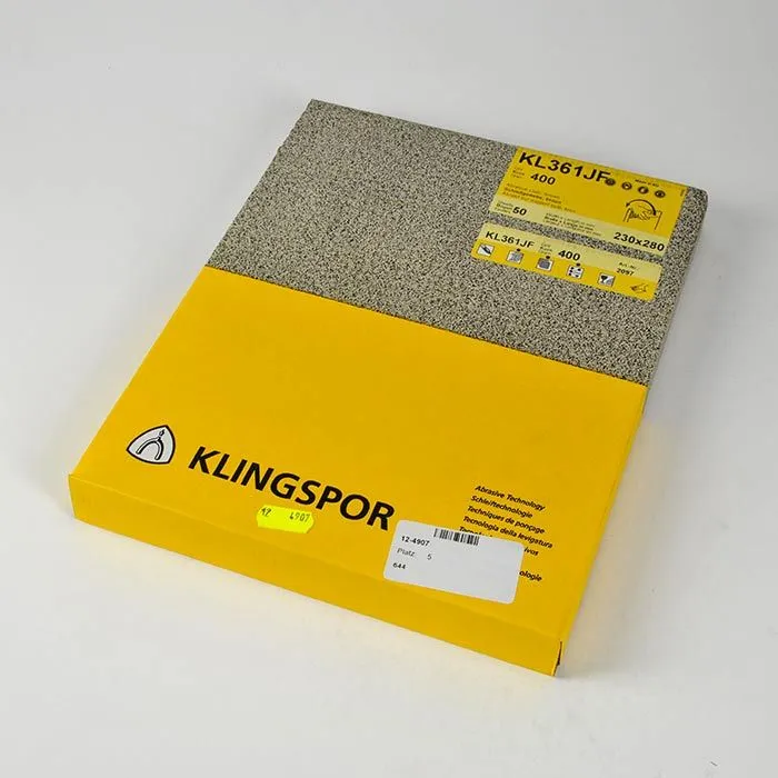 Płótno ścierne Klingspor, korund, arkusz 230x280 mm, opak. 50 szt.