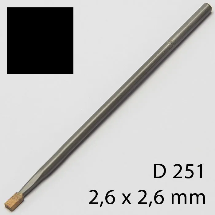 Specjalny pilnik z spieku diamentowego, kwadrat 2,6 x 2,6 mm