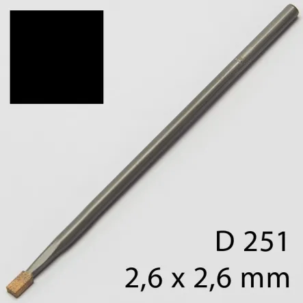 Specjalny pilnik z spieku diamentowego, kwadrat 2,6 x 2,6 mm